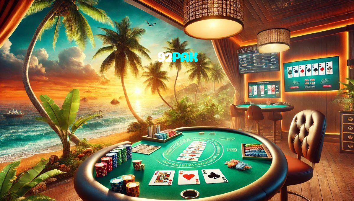 92PAK casino presented on mobile device in Pakistan with slots and live games